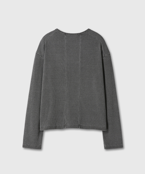 [DIVEIN x Papfleurs] Ribbed Long Sleeve (Dark Gray)