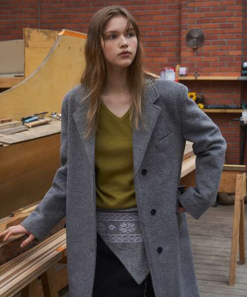 Mond single long coat (gray)