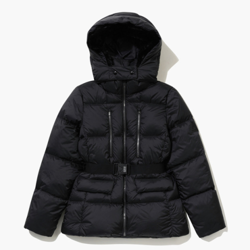 Женский пуховик средней длины с меховым капюшоном _BLCK GQ422LDJO5