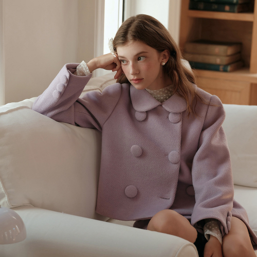 Cest_Lavender button wool jacket