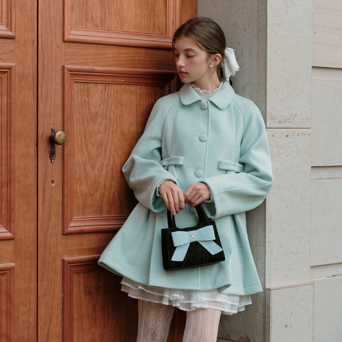 Cest_Ribbon balmacaan half coat