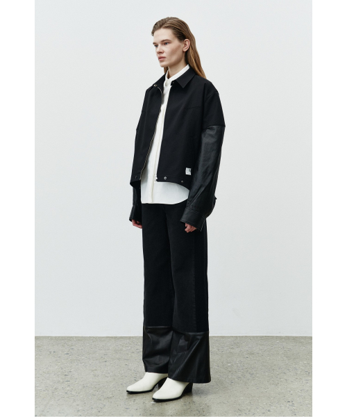Upside-down Leather Jacket RQJAA25501BKX