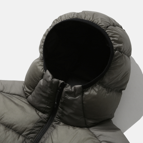 [AW25] HELIUM HOODED DOWN JACKET / SHEER OLIVE