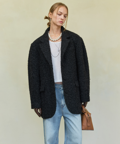 Объемное пальто букле (3 цвета)