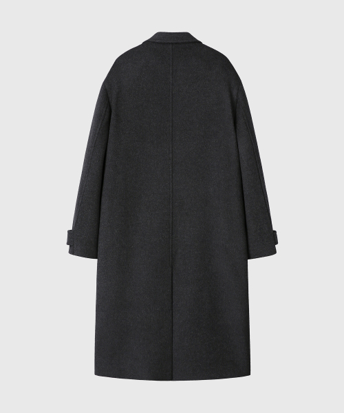 CASHMERE LAMBSWOOL UNIFORM MAC COAT (CHARCOAL)