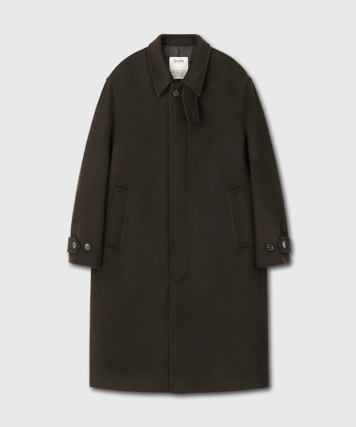 CASHMERE LAMBSWOOL UNIFORM MAC COAT (BROWN)