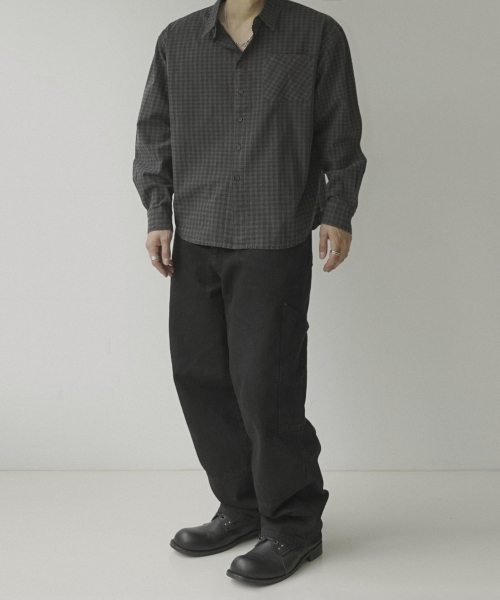VITO VINTAGE GARMENT DYED CHECK SHIRT #1
