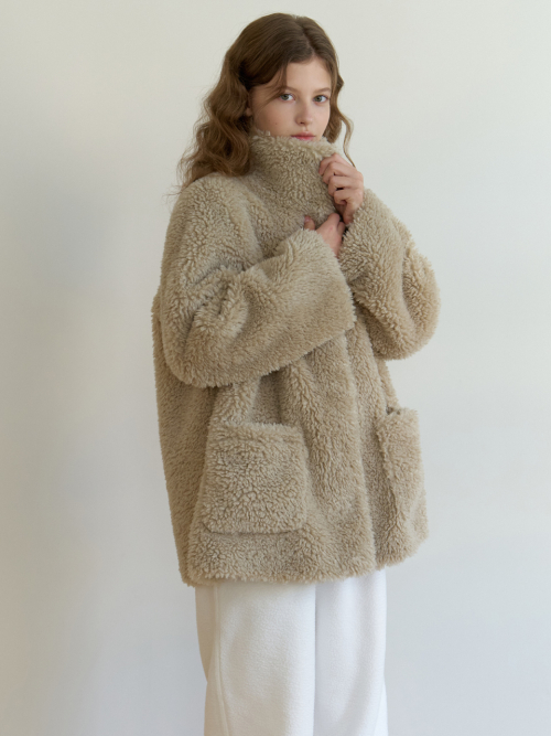 Begonia fur half coat  (beige)