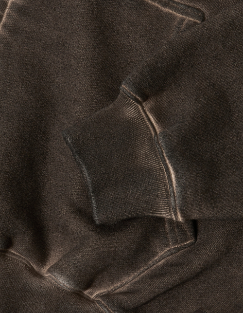 Pigment Dyed Split Zip худи - коричневый