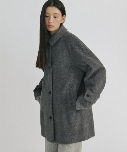 Merino Raglan Midi Coat_GREY