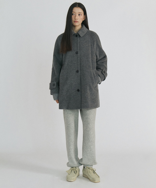 Merino Raglan Midi Coat_GREY