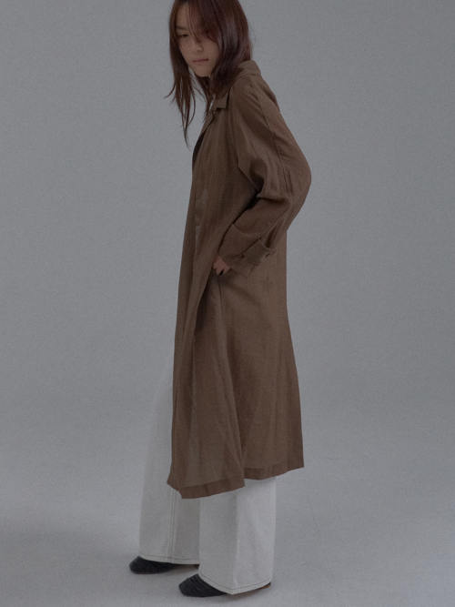 New Spring See-Through Trench Coat_Brown