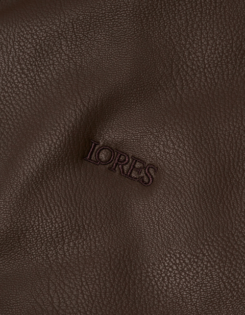 Faux Leather Neck Zip жакет - коричневый