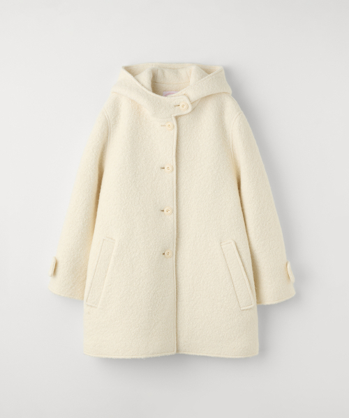 BOUCLE HOODED HALF COAT_IVORY thumbnail 2