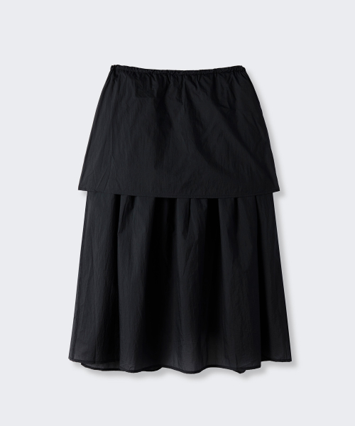 Womens Sheer Nylon Pleated Long Skirt [Black] thumbnail 5