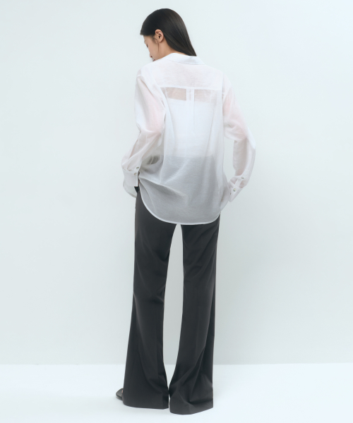 Womens Relaxed Sheer Shirt [White] thumbnail 3