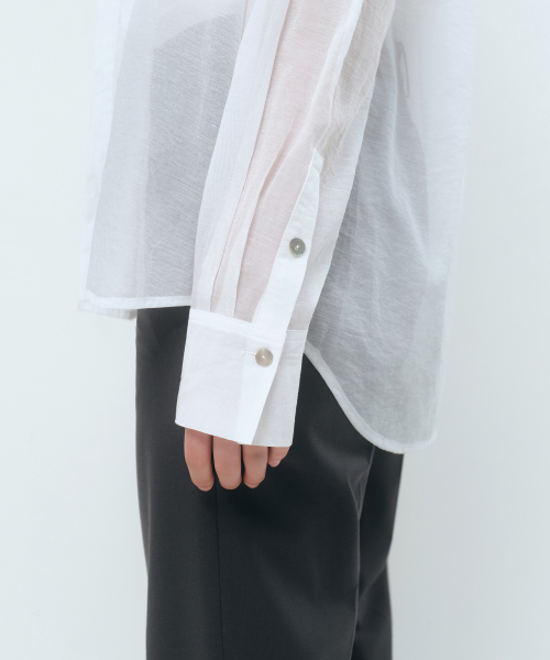 Womens Relaxed Sheer Shirt [White] thumbnail 7