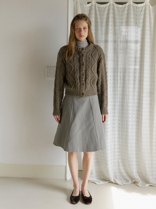 cable трикотаж кардиган sweater - mocha taupe