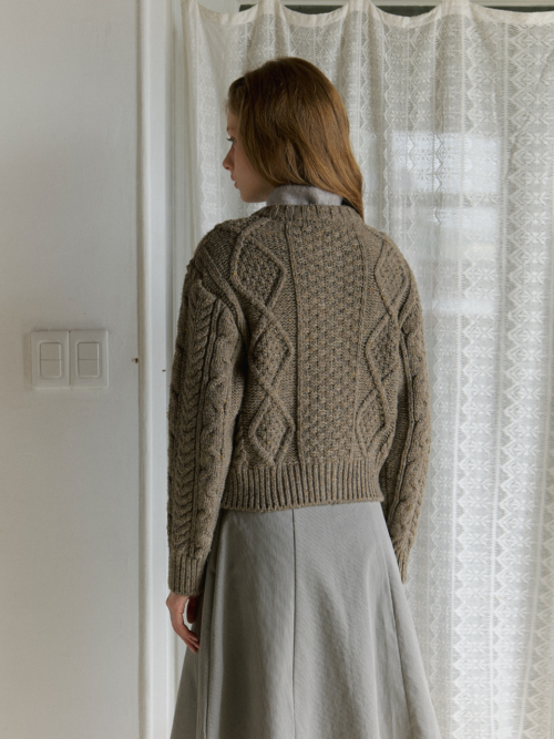 cable трикотаж кардиган sweater - mocha taupe