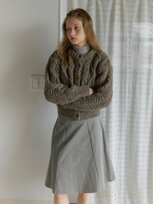 cable трикотаж кардиган sweater - mocha taupe