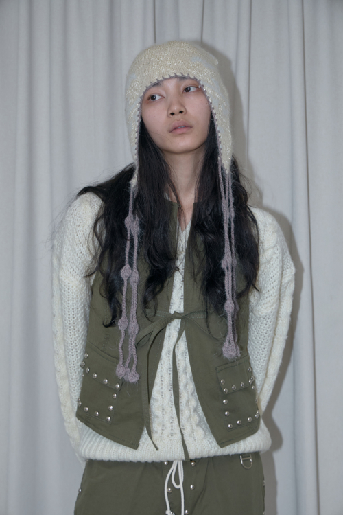 Studded Vest  (Khaki)