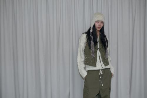 Studded Vest  (Khaki)