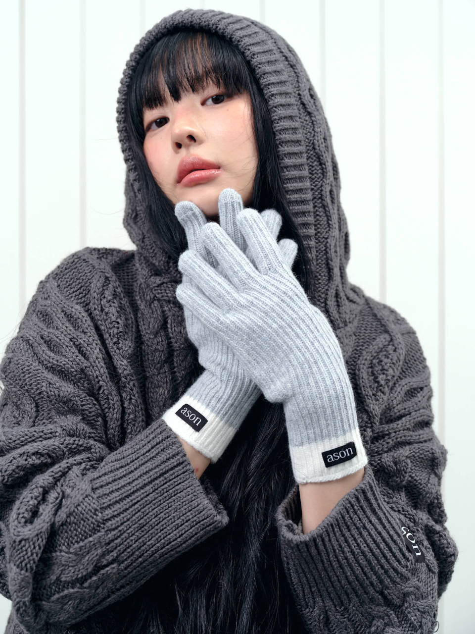 애즈온(ASON) ELO TWISTED HOOD CARDIGAN / CHARCOAL - 사이즈 & 후기