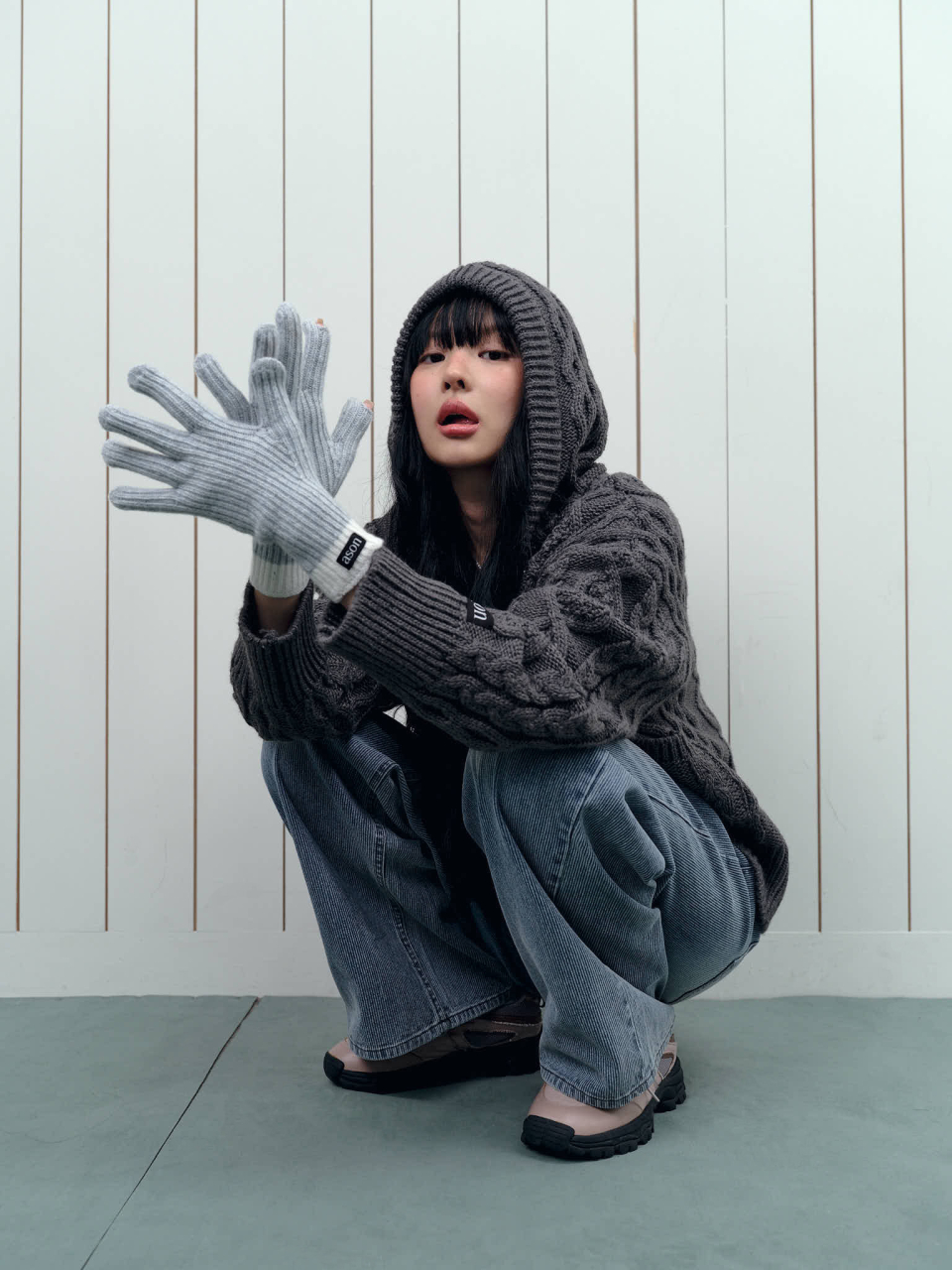 애즈온(ASON) ELO TWISTED HOOD CARDIGAN / CHARCOAL - 사이즈 & 후기