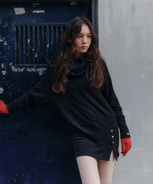 Водолазка 2-way knit top - Black