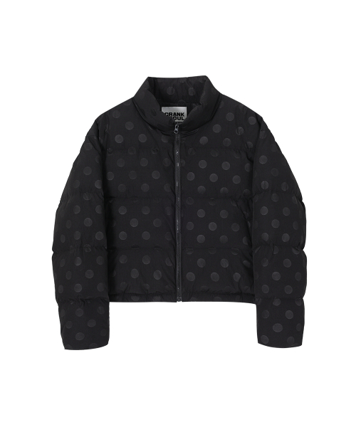 Пуховик в горошек dot padding puffer jacket_Black