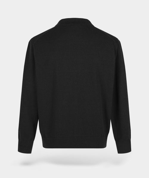 Мягкий стирающийся кардиган с воротником, Black