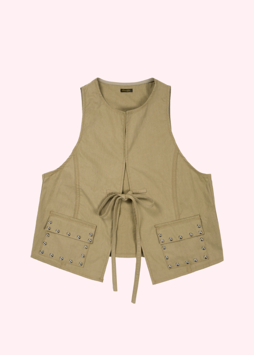 Studded Vest  (Begie)