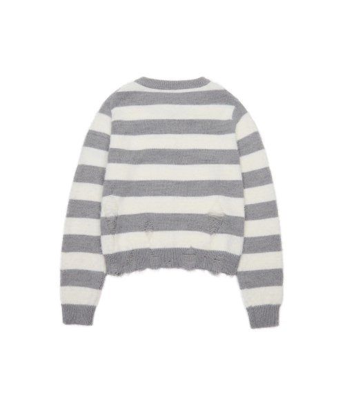 EV STRIPE DAMAGE кардиган (GRAY)