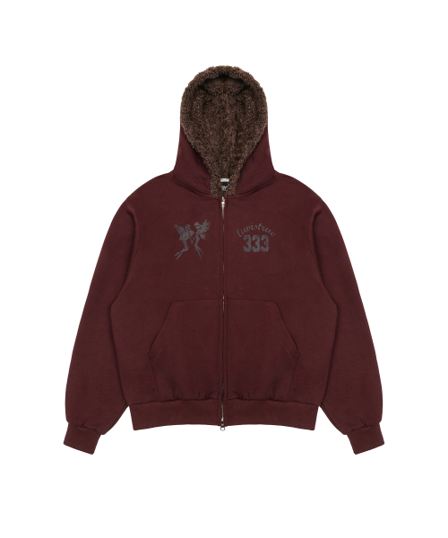EV FAIRY FUR с капюшоном ZIP UP (BURGUNDY)