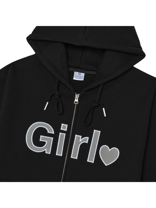 Худи на молнии Girl - Black
