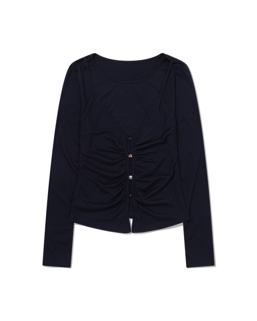 Shimmer кнопка Long рукав  (NAVY)