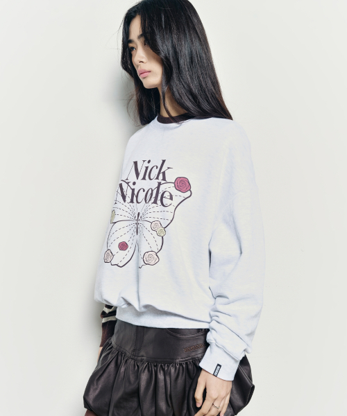 BUTTERFLY ROSE SIGNATURE SWEATSHIRT_MELANGE коричневый