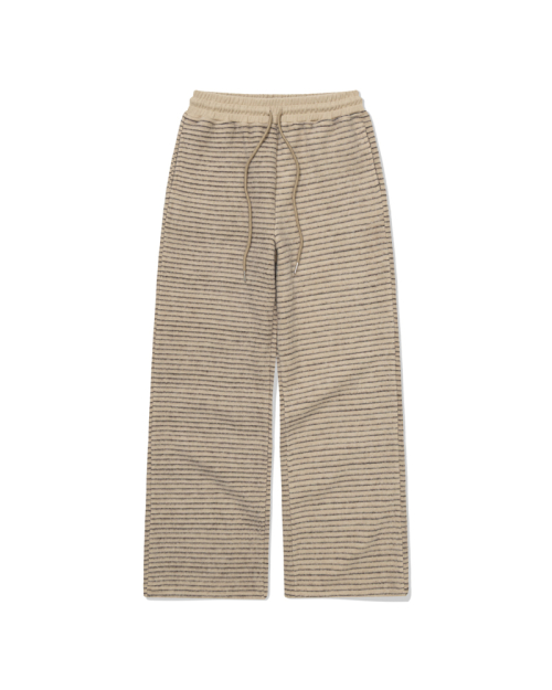 пушистый Stripe брюки  (BEIGE)
