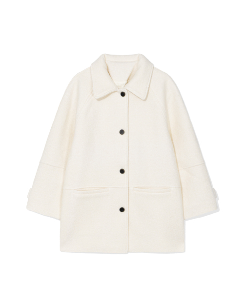 Boucle шерстяной coat  (Cream)