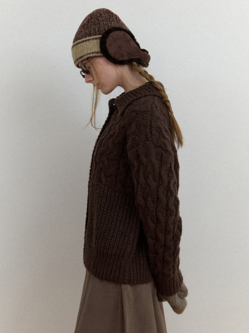 Grob cable кардиган  (brown)