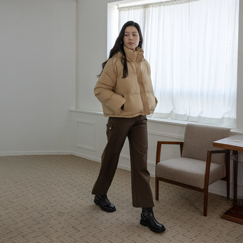 LS_Beige warm padding coat
