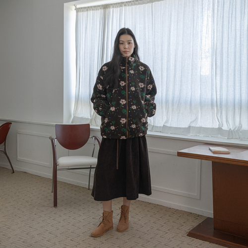 LS_Midnight garden short coat_DARK BROWN