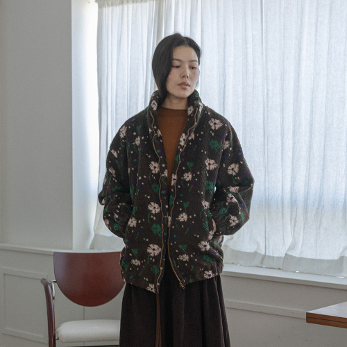 LS_Midnight garden short coat_DARK BROWN