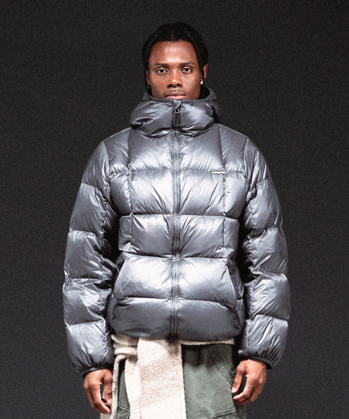 HOODED DUCK DOWN JACKET CHARCOAL