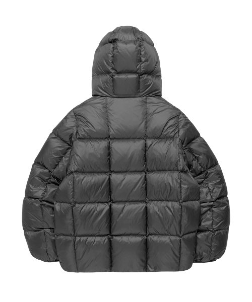 HOODED DUCK DOWN JACKET CHARCOAL