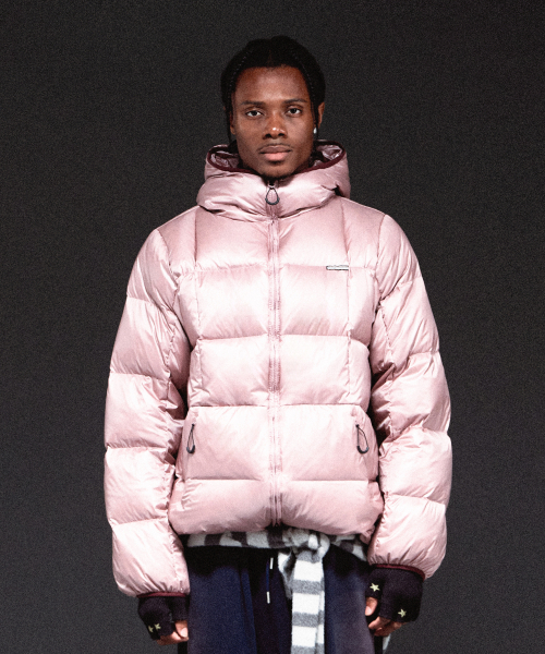 HOODED DUCK DOWN JACKET PINK