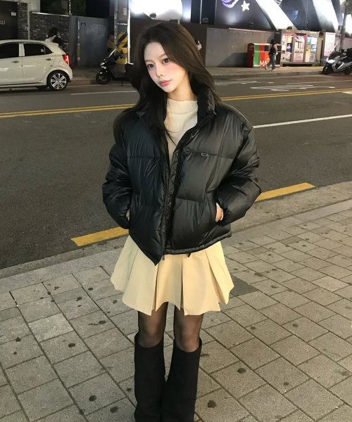 Укороченный пуховик Curved [BLACK]