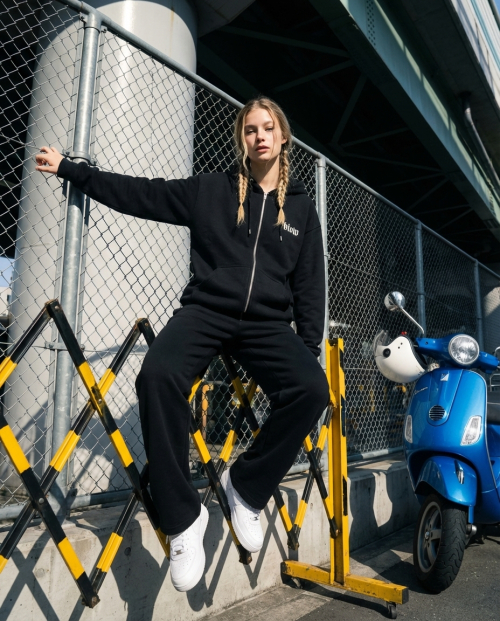 2WAY LETTERING LOGO HOOD ZIP-UP