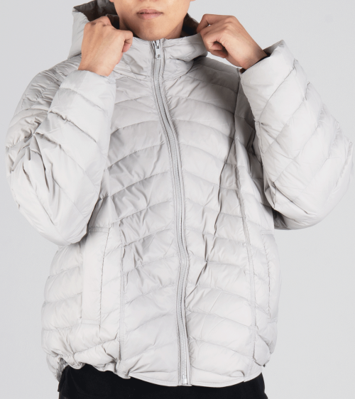 Легкий пуховик оверсайз (duck down 80/20, Light Grey)