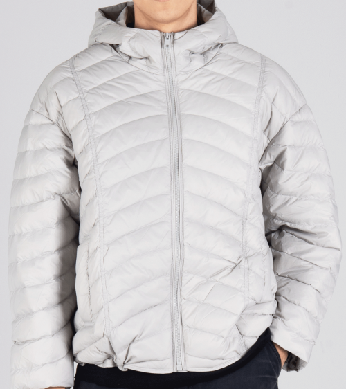 Легкий пуховик оверсайз (duck down 80/20, Light Grey)